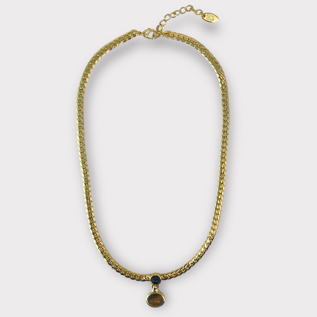Tiger Eye Gold Necklace